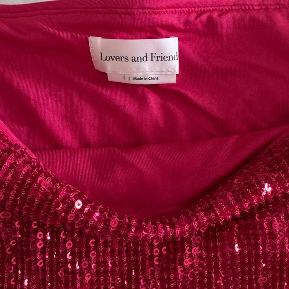 Lovers and Friends Pink Sequin Skirt - Picture 1 of 3
